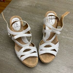 White strappy wedges. Size 6